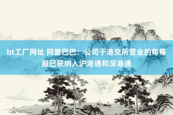 bt工厂网址 阿里巴巴：公司于港交所营业的每每股已获纳入沪港通和深港通