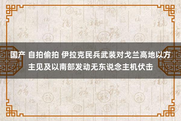国产 自拍偷拍 伊拉克民兵武装对戈兰高地以方主见及以南部发动无东说念主机伏击