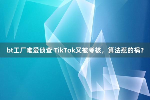 bt工厂唯爱侦查 TikTok又被考核，算法惹的祸？
