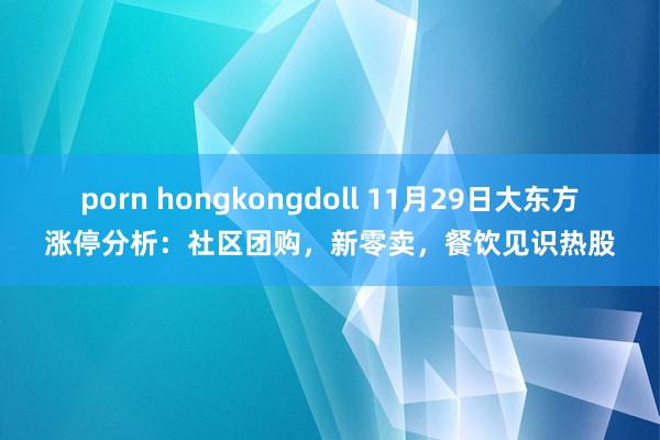 porn hongkongdoll 11月29日大东方涨停分析：社区团购，新零卖，餐饮见识热股