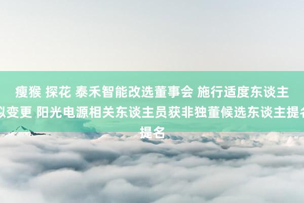 瘦猴 探花 泰禾智能改选董事会 施行适度东谈主拟变更 阳光电源相关东谈主员获非独董候选东谈主提名
