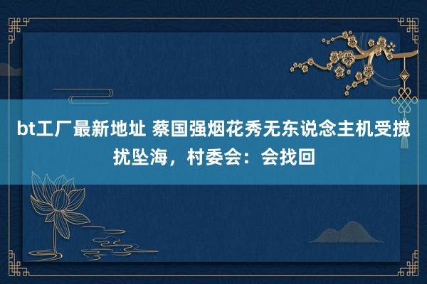 bt工厂最新地址 蔡国强烟花秀无东说念主机受搅扰坠海，村委会：会找回