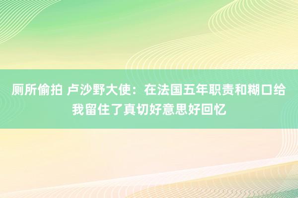 厕所偷拍 卢沙野大使：在法国五年职责和糊口给我留住了真切好意思好回忆