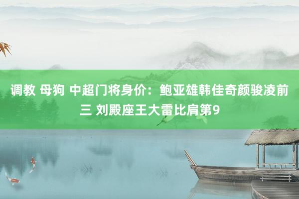 调教 母狗 中超门将身价：鲍亚雄韩佳奇颜骏凌前三 刘殿座王大雷比肩第9