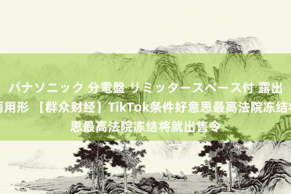パナソニック 分電盤 リミッタースペース付 露出・半埋込両用形 【群众财经】TikTok条件好意思最高法院冻结将就出售令