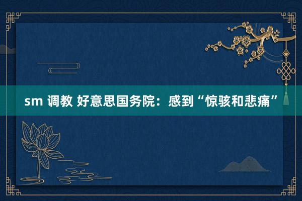 sm 调教 好意思国务院：感到“惊骇和悲痛”