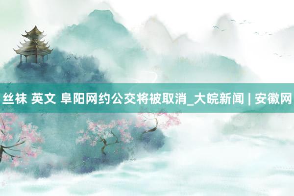 丝袜 英文 阜阳网约公交将被取消_大皖新闻 | 安徽网
