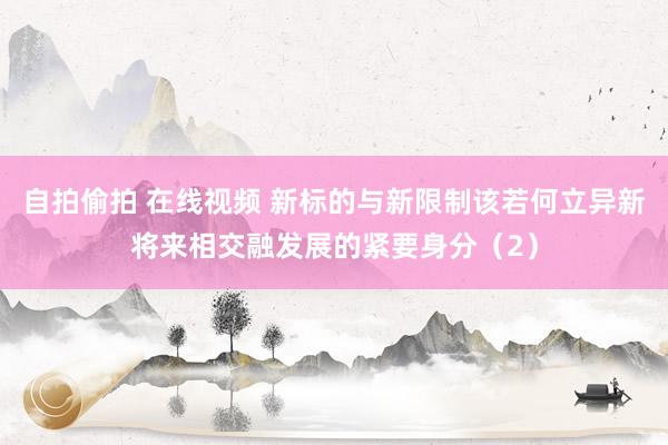 自拍偷拍 在线视频 新标的与新限制该若何立异新将来相交融发展的紧要身分（2）