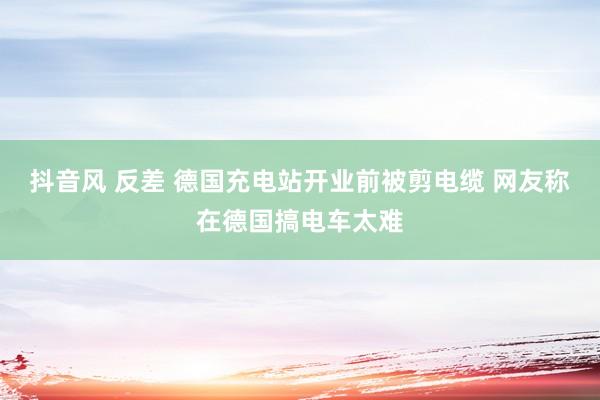 抖音风 反差 德国充电站开业前被剪电缆 网友称在德国搞电车太难