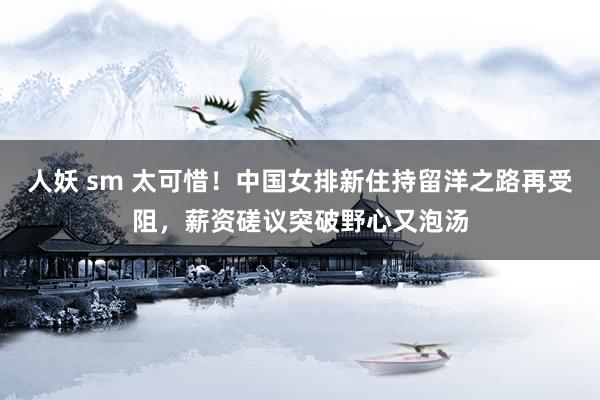 人妖 sm 太可惜！中国女排新住持留洋之路再受阻，薪资磋议突破野心又泡汤