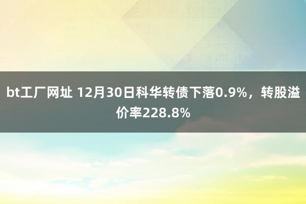 bt工厂网址 12月30日科华转债下落0.9%，转股溢价率228.8%