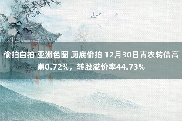 偷拍自拍 亚洲色图 厕底偷拍 12月30日青农转债高潮0.72%，转股溢价率44.73%