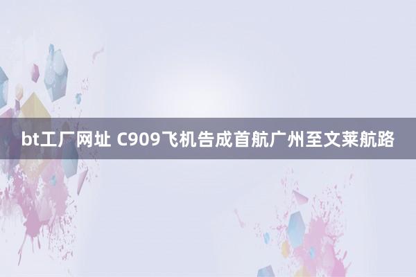 bt工厂网址 C909飞机告成首航广州至文莱航路