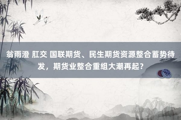 翁雨澄 肛交 国联期货、民生期货资源整合蓄势待发，期货业整合重组大潮再起？