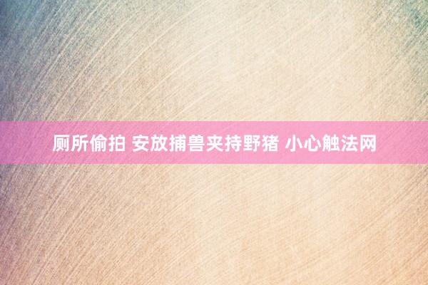 厕所偷拍 安放捕兽夹持野猪 小心触法网