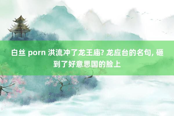 白丝 porn 洪流冲了龙王庙? 龙应台的名句， 砸到了好意思国的脸上