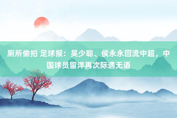 厕所偷拍 足球报：吴少聪、侯永永回流中超，中国球员留洋再次际遇无语