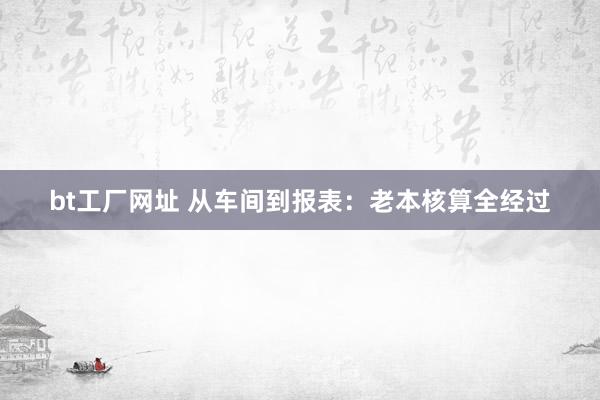 bt工厂网址 从车间到报表：老本核算全经过