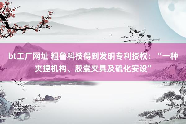 bt工厂网址 粗鲁科技得到发明专利授权：“一种夹捏机构、胶囊夹具及硫化安设”