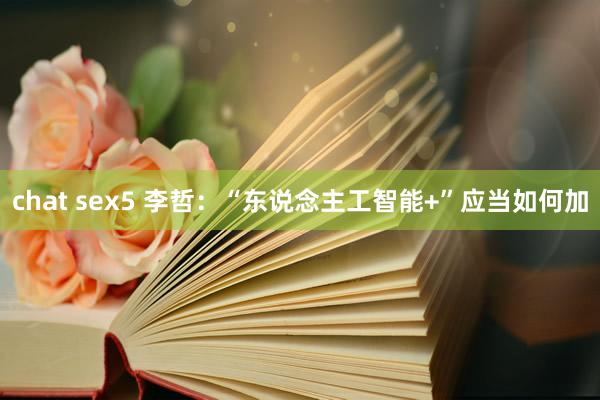 chat sex5 李哲：“东说念主工智能+”应当如何加