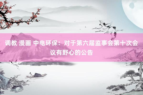 调教 漫画 中电环保：对于第六届监事会第十次会议有野心的公告