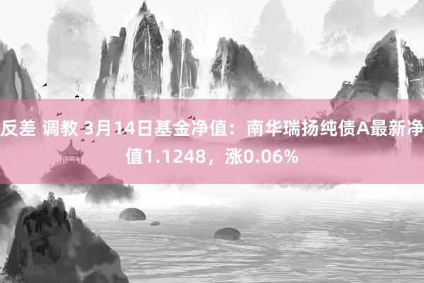 反差 调教 3月14日基金净值：南华瑞扬纯债A最新净值1.1248，涨0.06%