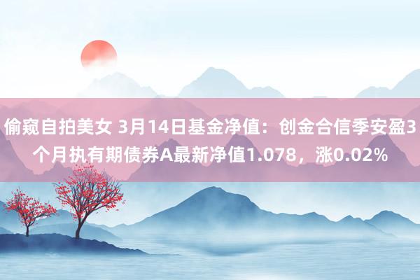 偷窥自拍美女 3月14日基金净值：创金合信季安盈3个月执有期债券A最新净值1.078，涨0.02%