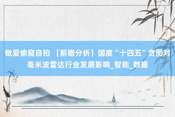 做爱偷窥自拍 【前瞻分析】国度“十四五”贪图对毫米波雷达行业发展影响_智能_数据