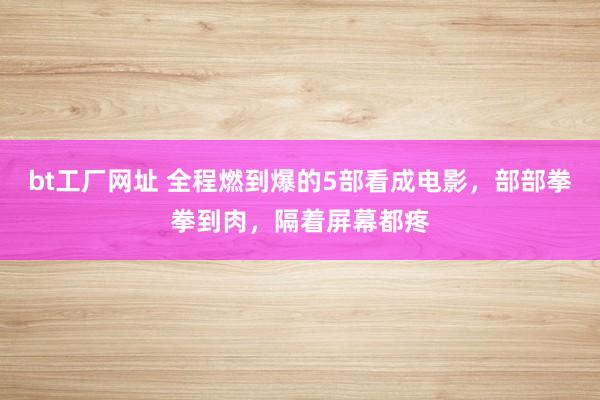 bt工厂网址 全程燃到爆的5部看成电影，部部拳拳到肉，隔着屏幕都疼