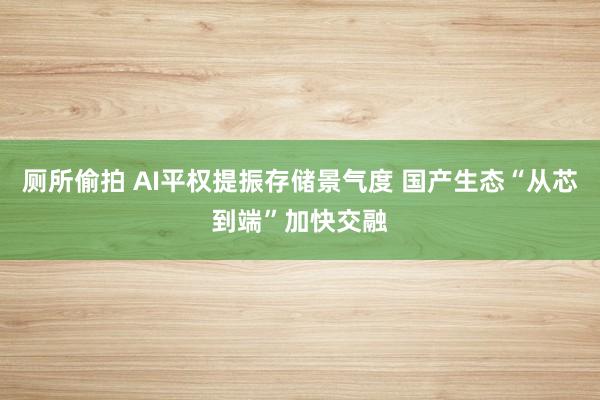 厕所偷拍 AI平权提振存储景气度 国产生态“从芯到端”加快交融