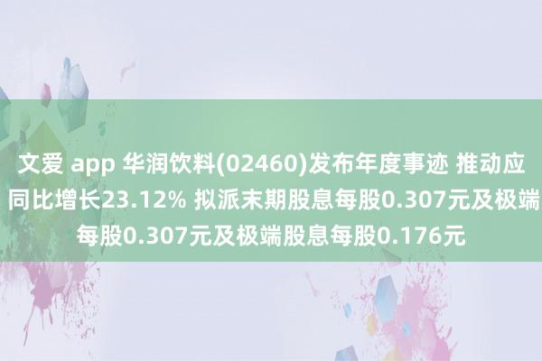 文爱 app 华润饮料(02460)发布年度事迹 推动应占溢利16.37亿元 同比增长23.12% 拟派末期股息每股0.307元及极端股息每股0.176元
