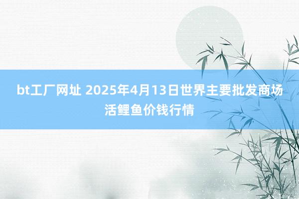 bt工厂网址 2025年4月13日世界主要批发商场活鲤鱼价钱行情