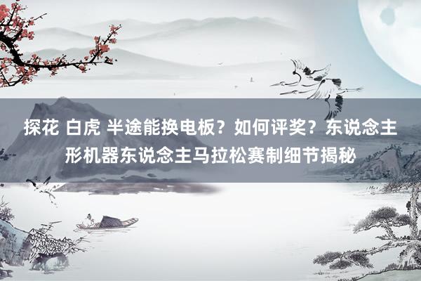 探花 白虎 半途能换电板？如何评奖？东说念主形机器东说念主马拉松赛制细节揭秘