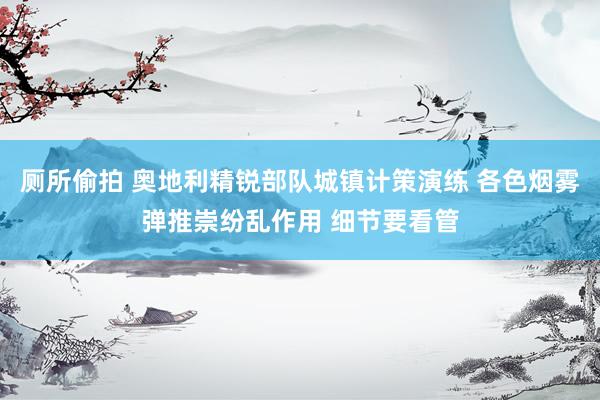 厕所偷拍 奥地利精锐部队城镇计策演练 各色烟雾弹推崇纷乱作用 细节要看管