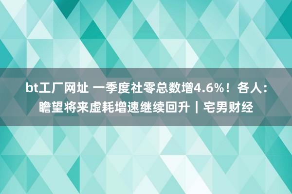 bt工厂网址 一季度社零总数增4.6%！各人：瞻望将来虚耗增速继续回升｜宅男财经