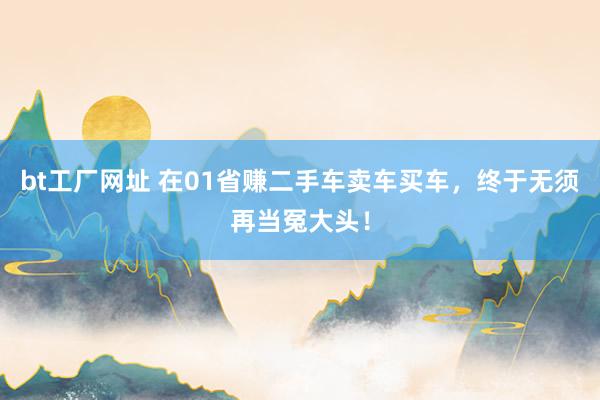 bt工厂网址 在01省赚二手车卖车买车，终于无须再当冤大头！
