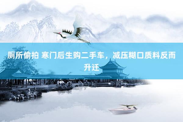 厕所偷拍 寒门后生购二手车，减压糊口质料反而升迁