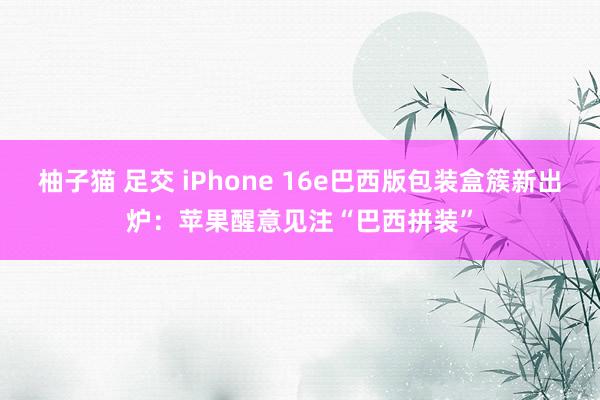 柚子猫 足交 iPhone 16e巴西版包装盒簇新出炉：苹果醒意见注“巴西拼装”