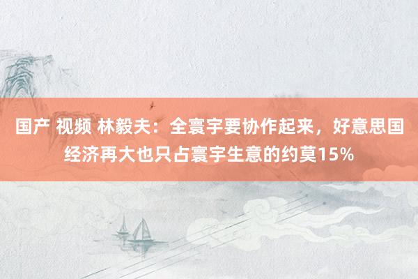 国产 视频 林毅夫：全寰宇要协作起来，好意思国经济再大也只占寰宇生意的约莫15%
